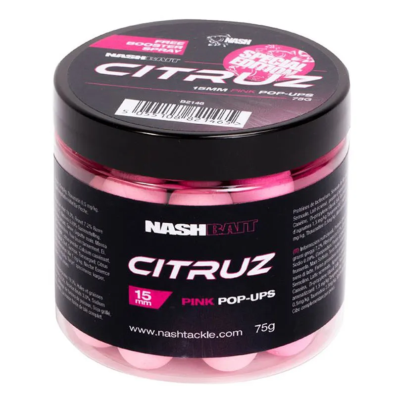 Bouillettes Nash Pop Ups Citruz Natural - 12/15/20 Mm - 75g - Appât Carpe, Amour