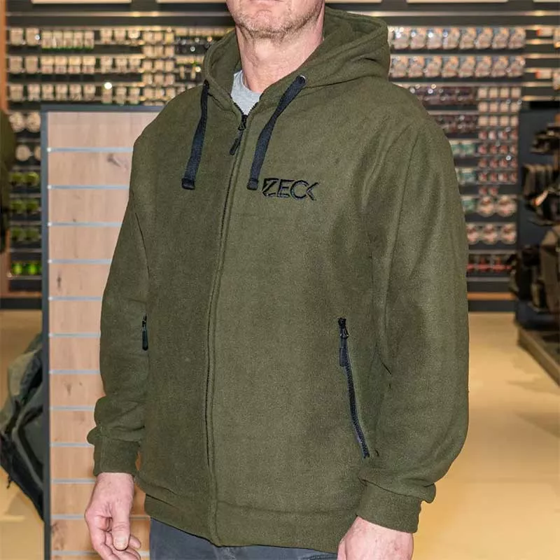 Zeck Fishing Fleece Jacket Dark Green XL, Angelshop für Profis