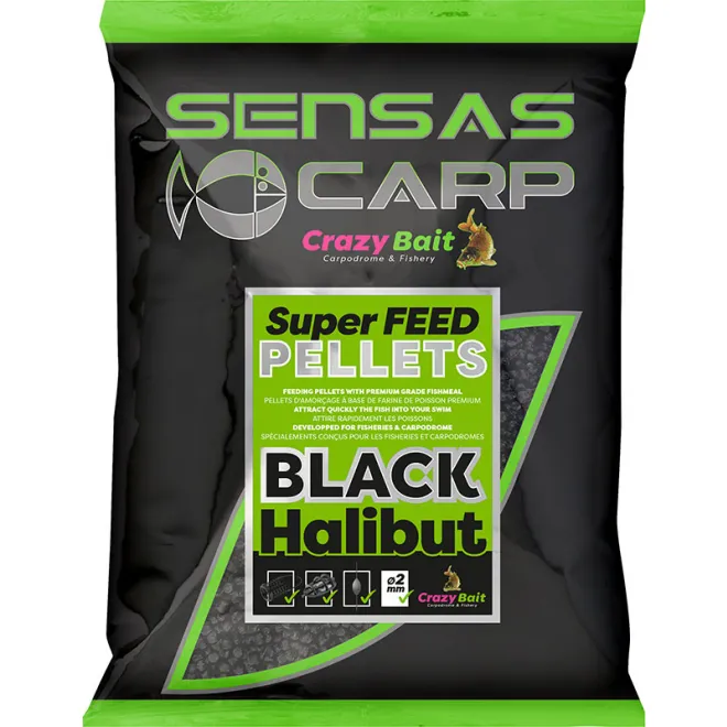 Sensas Super Feed Pellets Black Halibut 4 mm 700 g