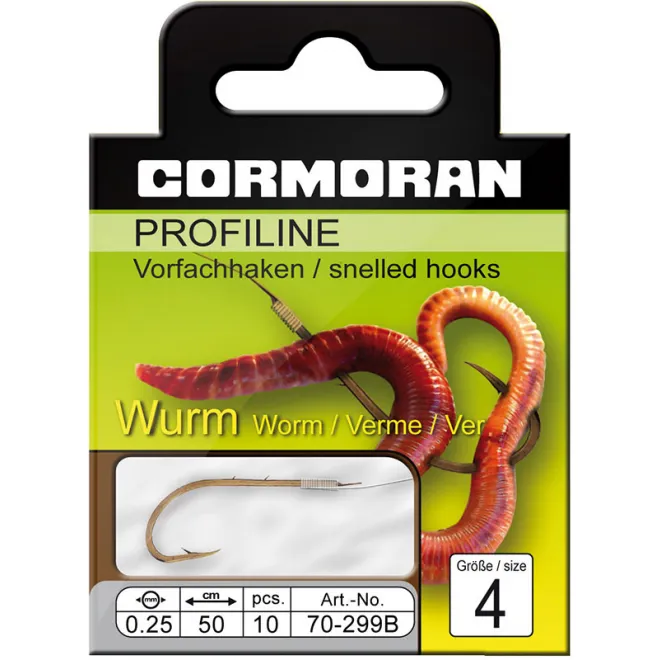 Cormoran Profiline Vorfach mit Wurmhaken 299 B - Gr 6 - 0,25 mm