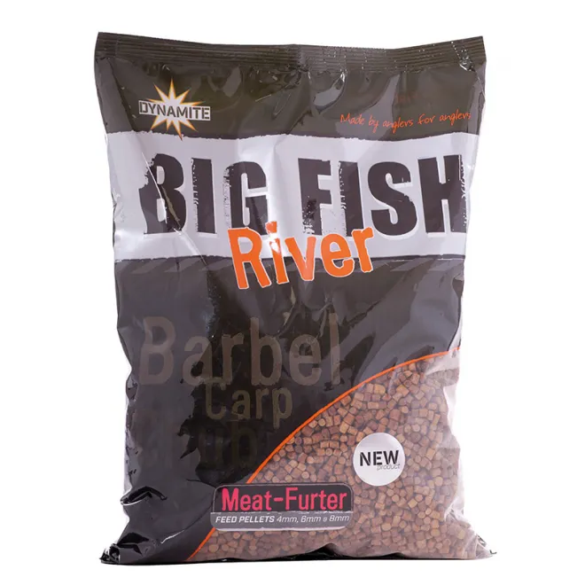 Dynamite Baits Big Fish River Feed Pellets Meat-Furter 1,8 kg 4 6 8 mm