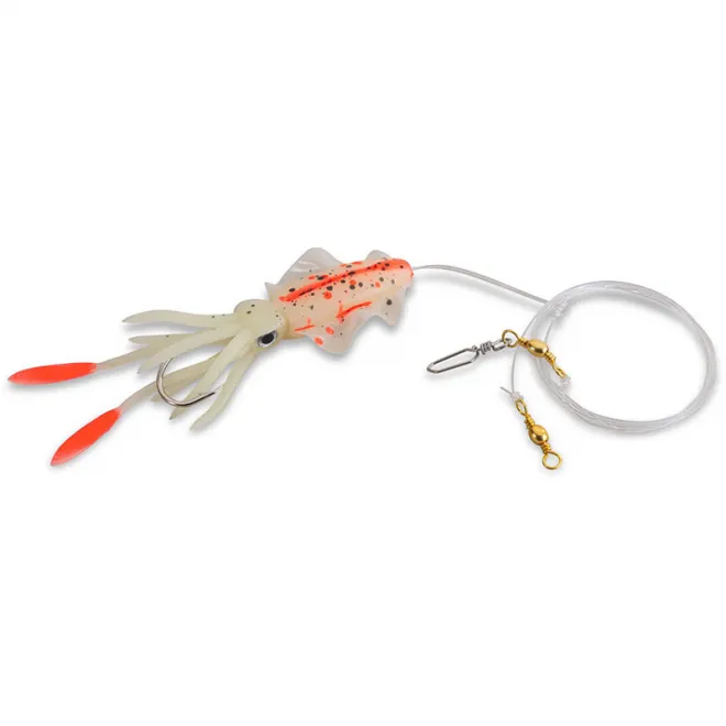 Aquantic Octo Leader Rig Orange Spotted Luminous