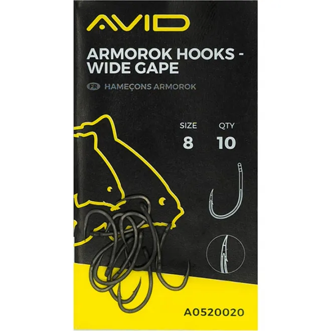 Avid Carp Armorok Hooks - Wide Gape Size 8