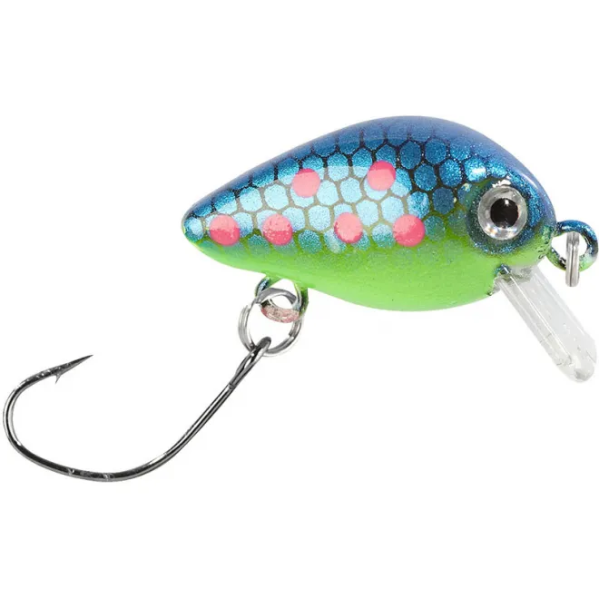 Balzer Trout Attack Wobbler Trout Crank 3 cm 2 g Blau-Pinke Punkte 