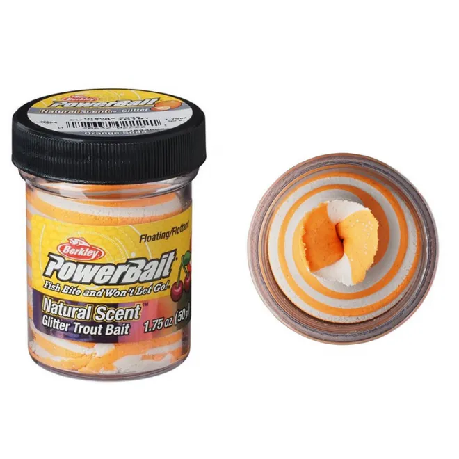 Berkley Powerbait Trout Bait Floating Natural EU Glitter Fruits 50 g Orange Soda