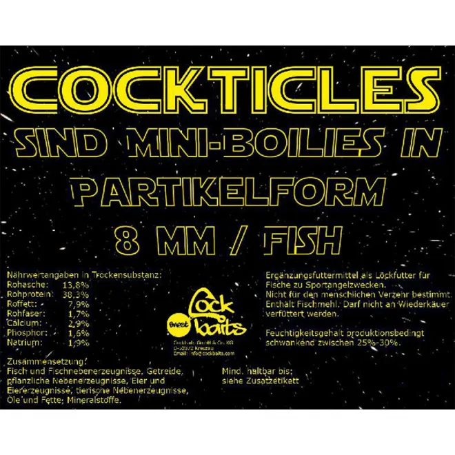 Cockbaits Cockticles 1,5 kg 8 mm Fish
