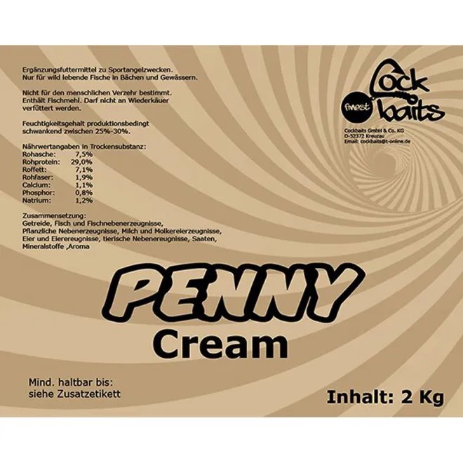 Cockbaits Penny Cream Boilies 2 kg 17 mm