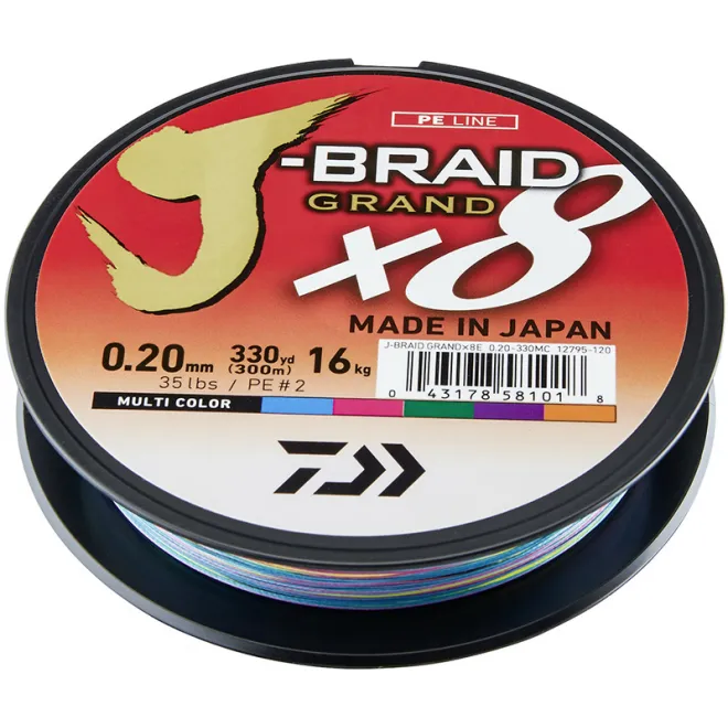 DAIWA J-Braid Grand X8 Multi-Color Meterware 0,10 mm 7,0 kg