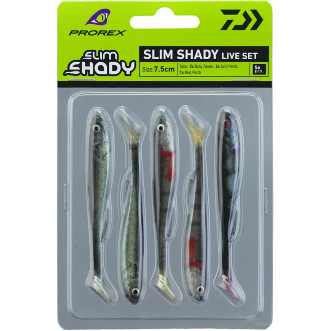 DAIWA Prorex Real Slim Shady Live Set 7,5 cm 5 Stück
