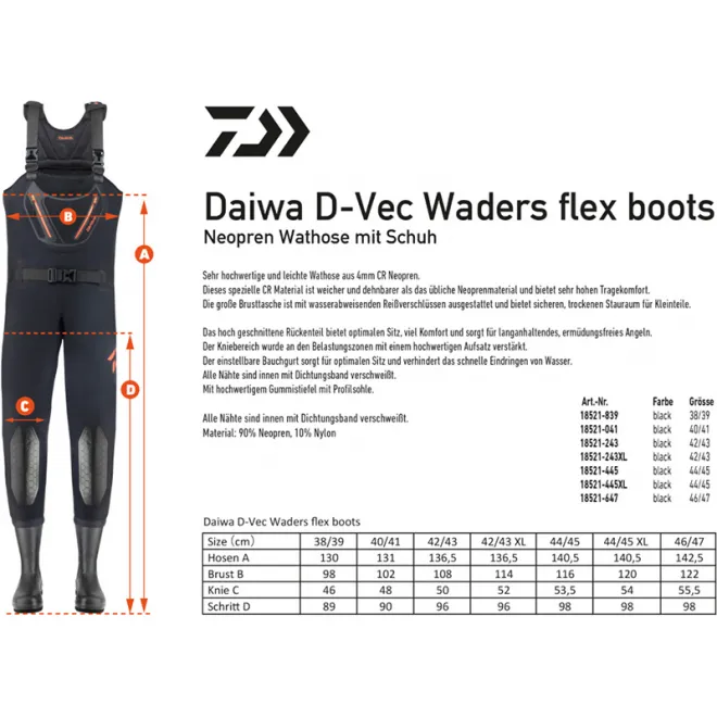 DAIWA D-VEC CR Flex Neoprene Waders 42,5