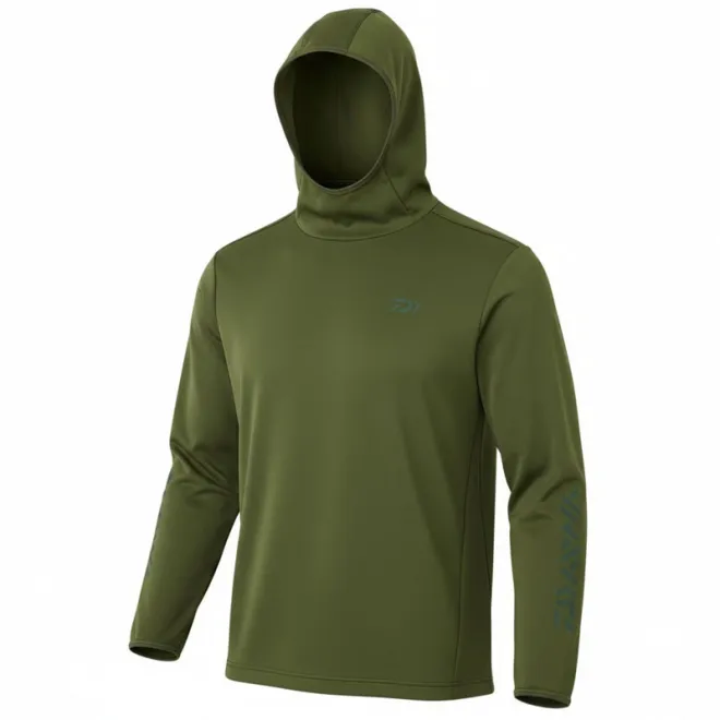 DAIWA Stretch-Shirt-Hoodie DE-9225E Olive Green M