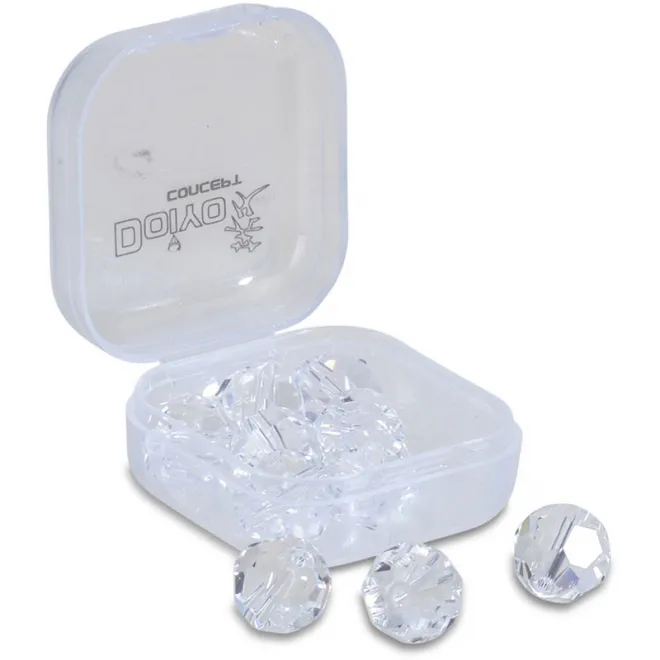 Doiyo Szuki Faceted Glass Beads Clear 6 mm