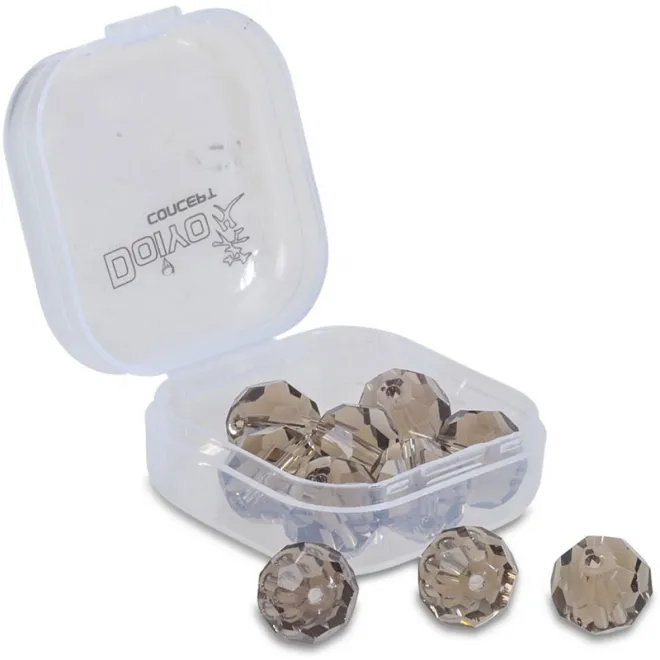 Doiyo Szuki Faceted Glass Beads Smoke 8 mm