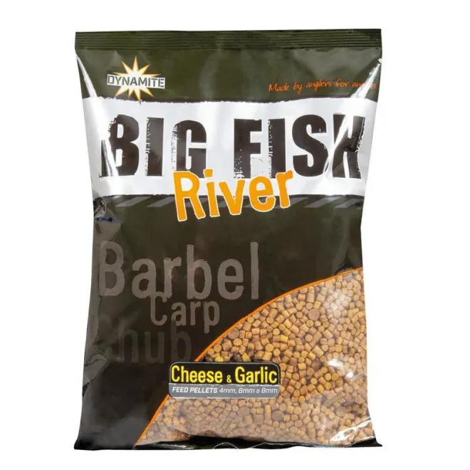 Dynamite Baits Big Fish River Feed Pellets Cheese & Garlic 1,8 kg 4 6 8 mm