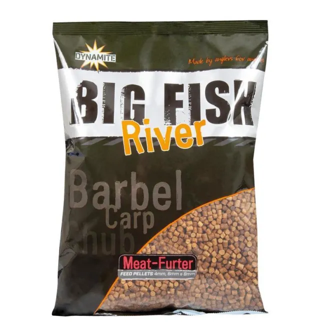 Dynamite Baits Big Fish River Feed Pellets Meat-Furter 1,8 kg 4 6 8 mm