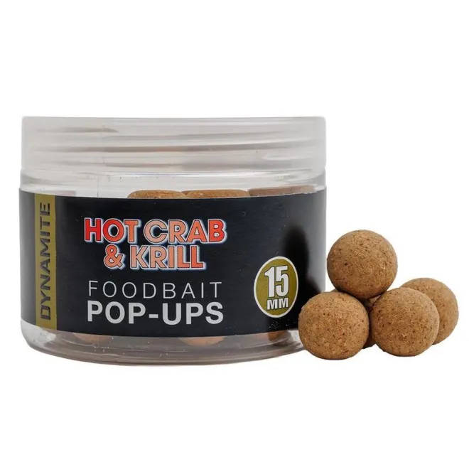 Dynamite Baits Foodbait Pop-Ups Hot Crab & Krill 15 mm