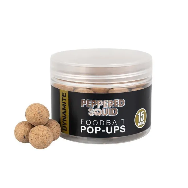 Dynamite Baits Foodbait Pop-Ups Peppered Squid 15 mm