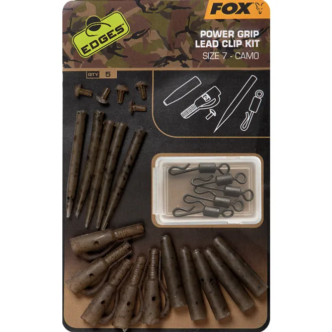 FOX Edges Camo Power Grip Lead Clip Kit Size 7 