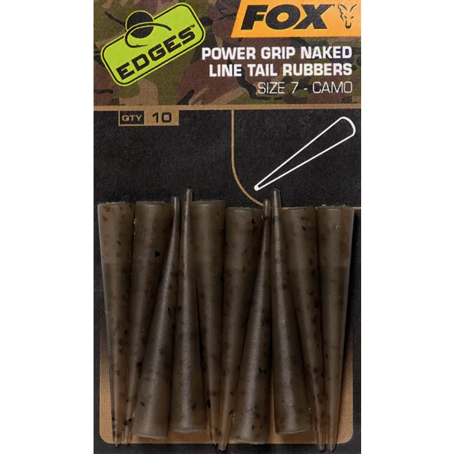 FOX Edges Camo Power Grip Naked Tail Rubbers Size 7