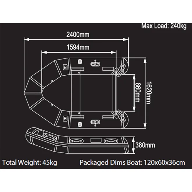 Fox Inflatable Boat 240 X Boat Air Deck