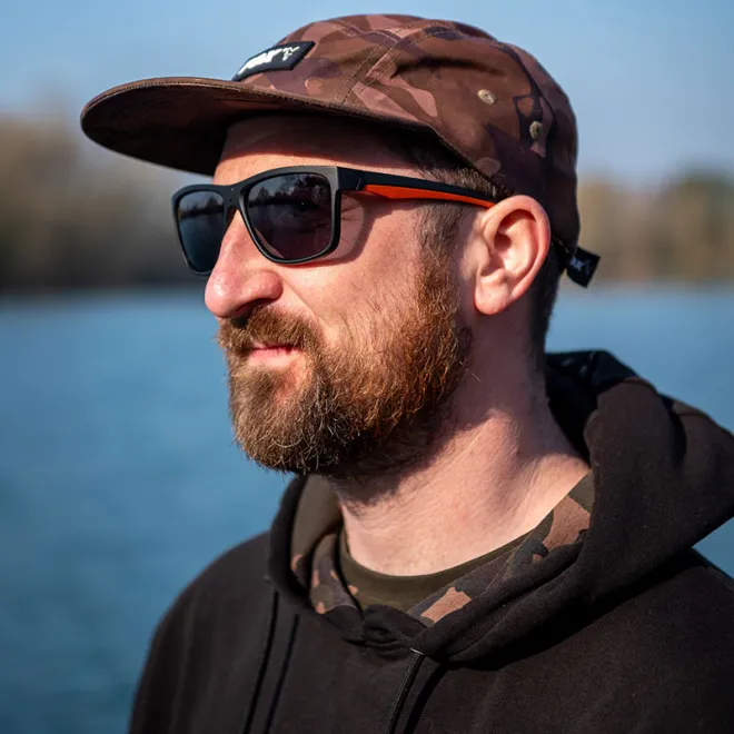 FOX Collection Black Orange Shades-Grey Lense