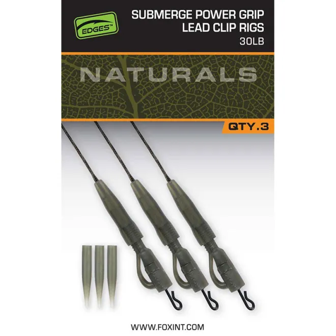 FOX Edges Naturals Submerge Power Grip Lead Clip Rigs 30 lb