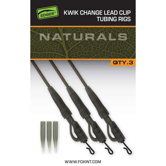 FOX Edges Naturals Kwik Change Lead Clip Tubing Rigs