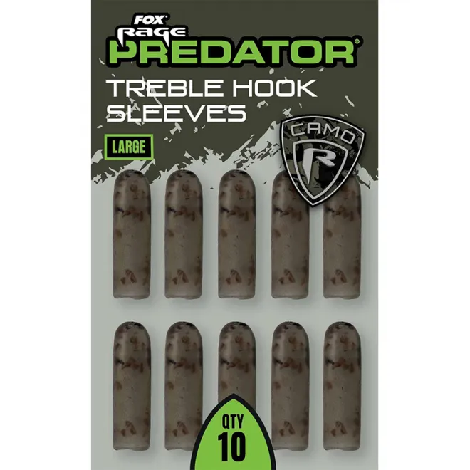 FOX Rage Predator Camo Treble Hook Sleeves Large