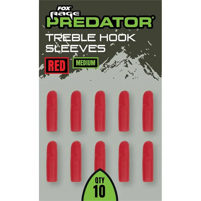 FOX Rage Predator Red Treble Hook Sleeves Medium
