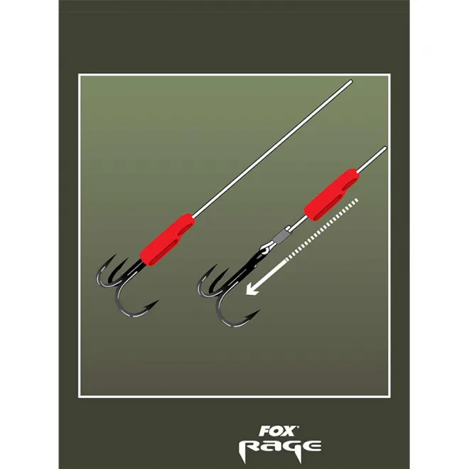 FOX Rage Predator Red Treble Hook Sleeves Large