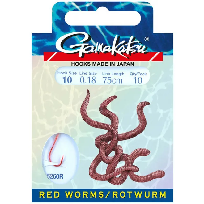 Gamakatsu BKD-5260R Rotwurm 75 cm - 0,20 mm - 8