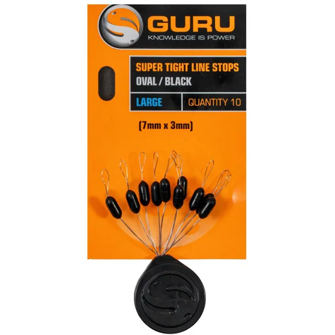 Guru Super Tight Line Stops Oval Black Large