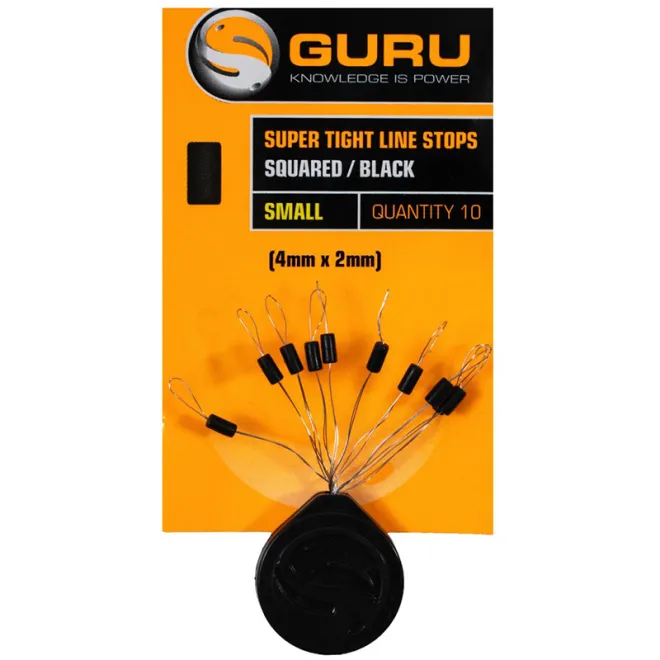 Guru Super Tight Line Stops Squared Black Small