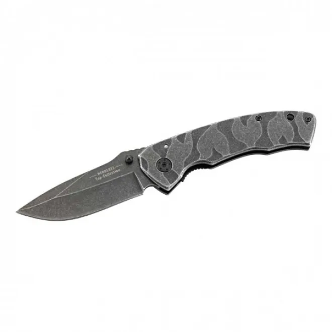 Herbertz Einhandmesser – AISI 420 Edelstahl, Titanbeschichtet, Mit Clip, Länge Geöffnet 27,3 Cm