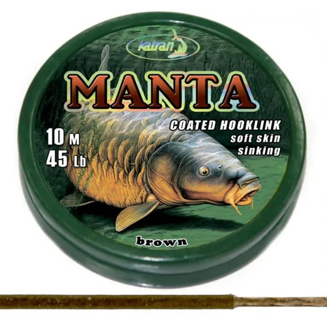 Katran Manta Coated Braided Hooklink 45 lb 10 m Brown