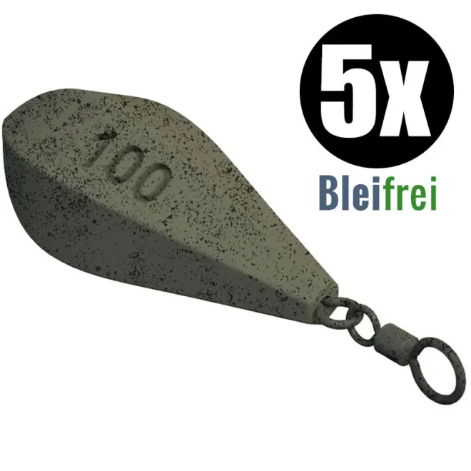 KL Angelsport Distance Torpedo Swivel Bleifrei 5 Stück 2,75 oz 78 g