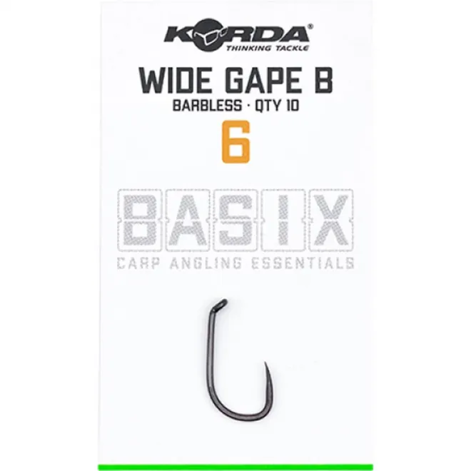 Korda Basix Wide Gape Barbless 6