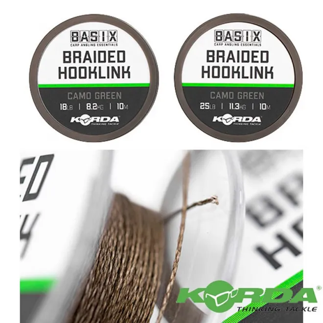 Korda Basix Braided Hooklink 10 m 18 lb