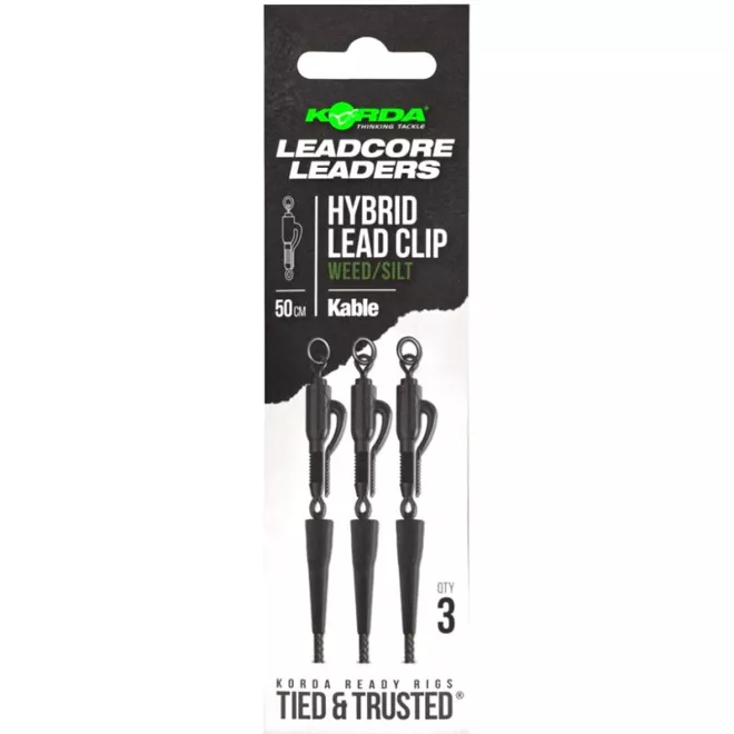 Korda Kable Leadcore Leader Hybrid Lead Clip 50 cm Weed