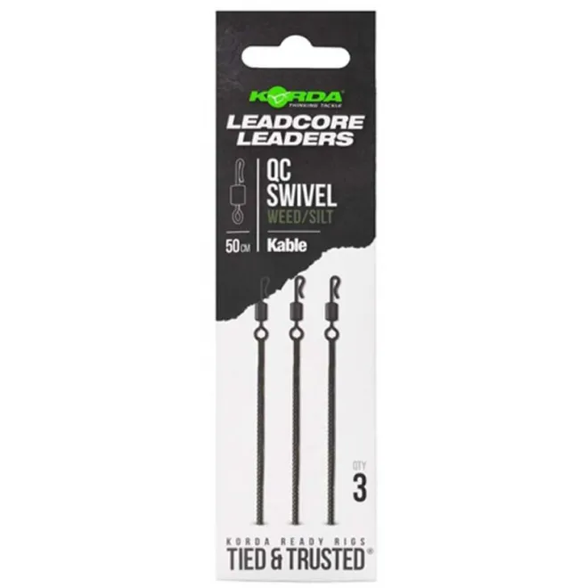 Korda Kable Leadcore Leader QC Swivel Weed 50 cm