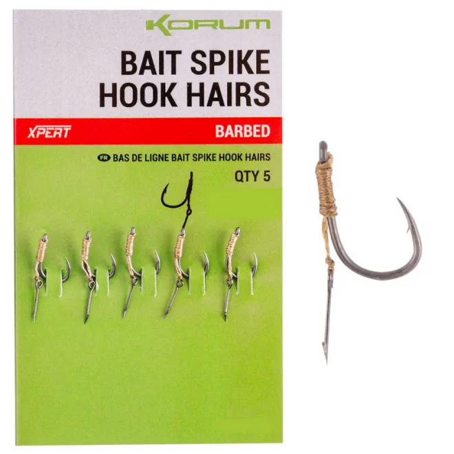 Korum Bait Spike Hook Hairs Barbed 14