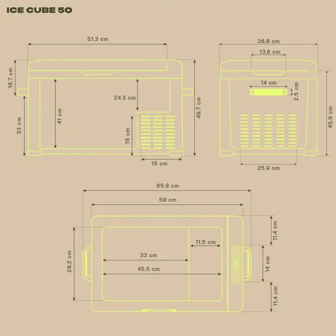 Plug-In Festivals IceCube 50 Kompressor-Kühlbox mit 50L und 12/24/230V by Maentum