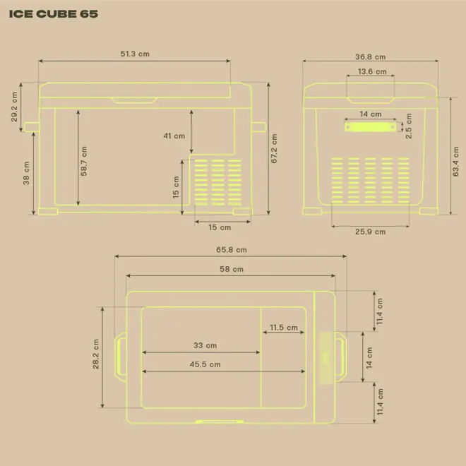 Plug-In Festivals IceCube 65 Kompressor-Kühlbox mit 65L und 12/24/230V by Maentum