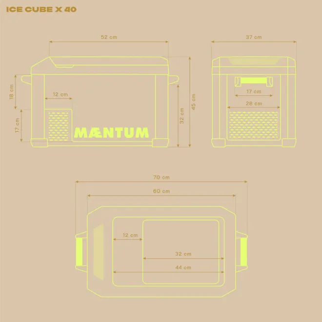 Maentum IceCubeX 40 Kompressor-Kühlbox, 12/24/230 V, 40 L