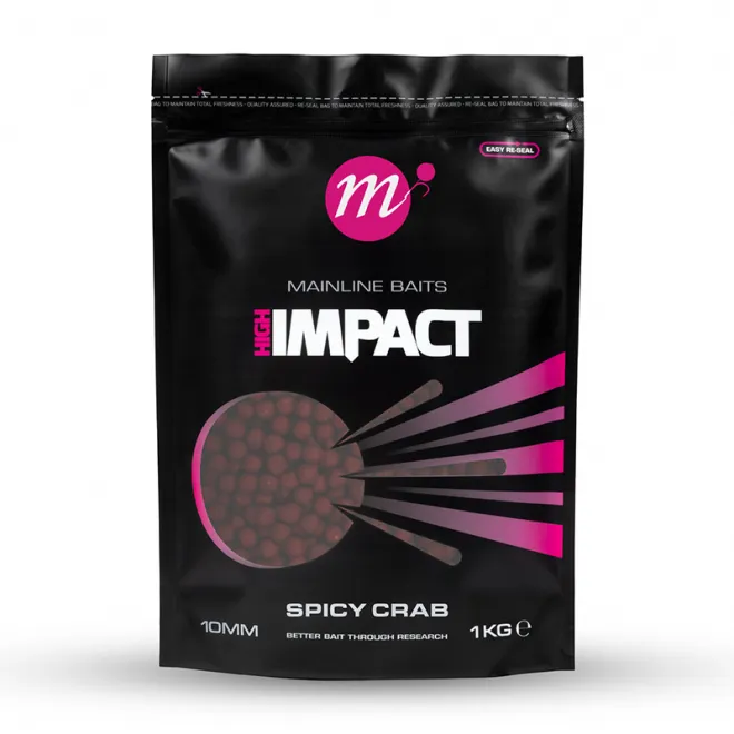 Mainline Baits High Impact Shelf Life Boilies Spicy Crab 1 kg 10 mm
