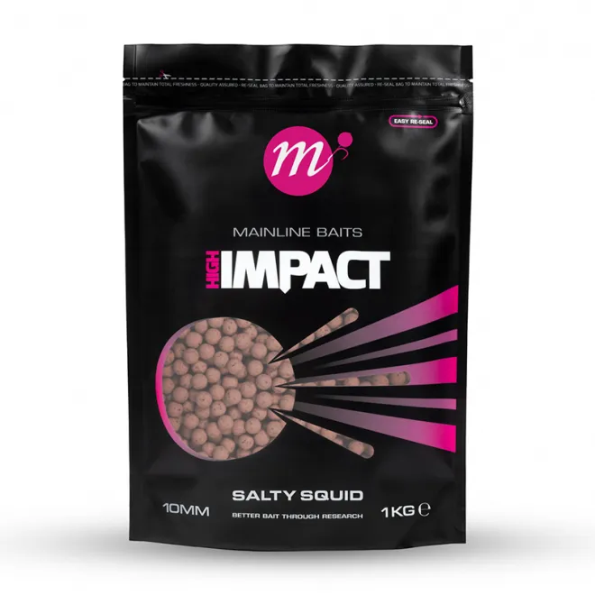 Mainline Baits High Impact Shelf Life Boilies Salty Squid 1 kg 10 mm