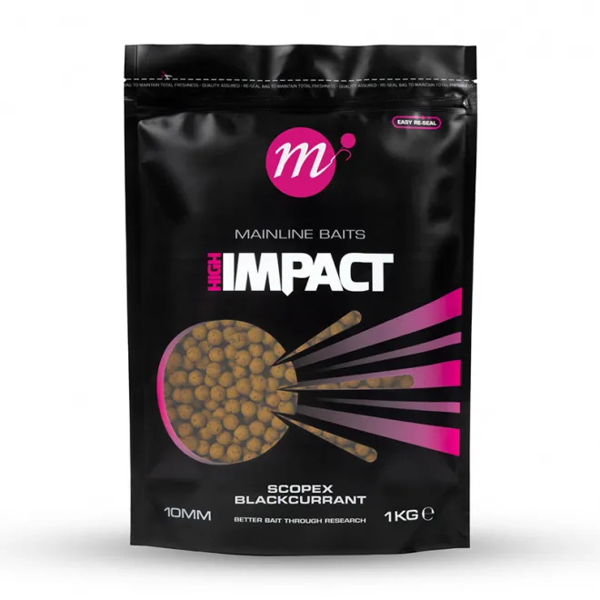 Mainline Baits High Impact Shelf Life Boilies Scopex Blackcurrant 1 kg 10 mm