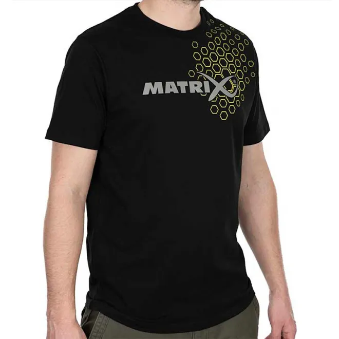 Matrix Hex Print T-Shirt Black M