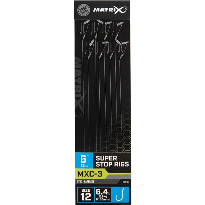 Matrix MXC-3 Super Stop Rigs 6" (15cm) Size 12 Barbless 0,18 mm
