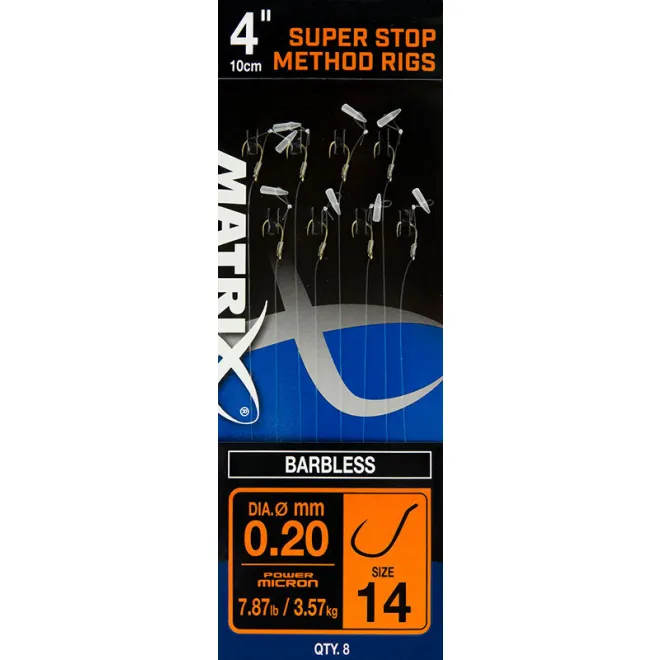 Matrix 4“ Super Stop Metod Rig X8 Barbless Size 20
